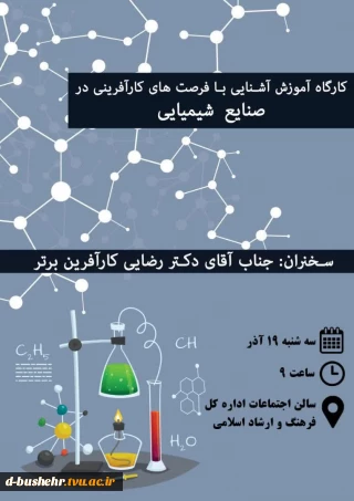 کارگاه آموزش آشنایی با فرصت های کارآفرینی در صنایع شیمیایی